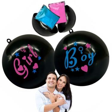 Imagem de Bola Cha Revelaçao Sexo Bebe Criança Menino Menina Festa Fraldas Gravidez Familia Evento Comemoraçao Cor Rosa