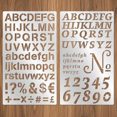 Imagem de Estêncis de gravação de metal, 2 peças de estênceis de alfabeto de metal de aço inoxidável para gravação de madeira, pintura, diário, marcador de página, videiras de flores, faça você mesmo