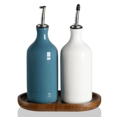 Imagem de Sweejar Conjunto de garrafas dispensadoras de azeite de oliva, galheteiro de azeite opaco protege para reduzir a oxidação, adequado para armazenamento de vinagre, molho de soja e outros líquidos