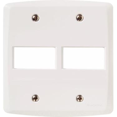 Imagem de Placa 2 Postos Horizontal 4x4 Tramontina Lux² Branca