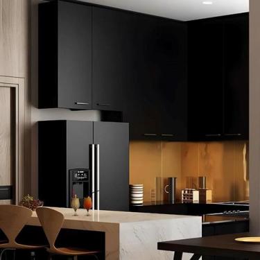 Imagem de Adesivo Preto Fosco Envelopamento Geladeira Fogão 2m x 50cm - BG ADESI