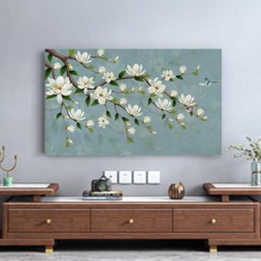 Imagem de Impressão floral 32-80 polegadas Capa contra poeira para TV interna Protetor de tela universal LCD/LED de tecido lavável para sala de estar e quarto decoração-flor 5||65 polegadas