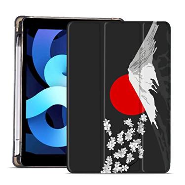 Imagem de MAYCARI Sakura Fuji Mountain Capa para iPad Air 11 polegadas 2020 com suporte para lápis, capa protetora fofa para iPad 4ª/5ª geração com traseira de TPU macio, capa fina para dormir/acordar automática para meninas e mulheres