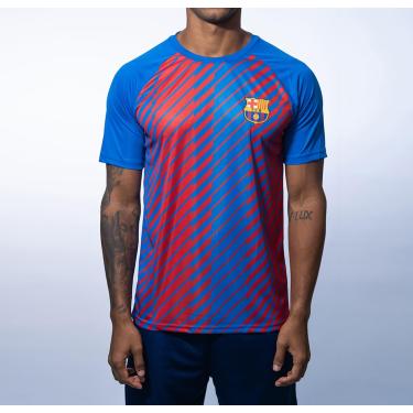 Imagem de Camiseta Masculina Dry Fit Barcelona Azul/Vermelho M