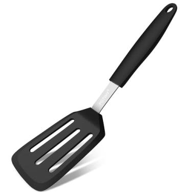 Imagem de POTWIY Espátula de silicone, 33 x 8 cm, 315 °C, espátula de cozinha resistente ao calor, livre de BPA, espátula flexível para frigideira antiaderente, cozinhar, virar ovos e panquecas, pode ser lavada