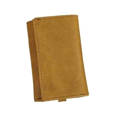 Imagem de Carteira masculina de couro original, multifuncional, porta-moedas, capa para carro, chaveiro, porta-chaves, chaveiro, bolsa