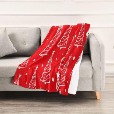 Imagem de Wassud Cobertores e mantas de Natal 152 x 228 cm, cobertor vermelho para sofá, cobertor quente de lã de pelúcia aconchegante para cama, sofá, cadeira, decoração de casa