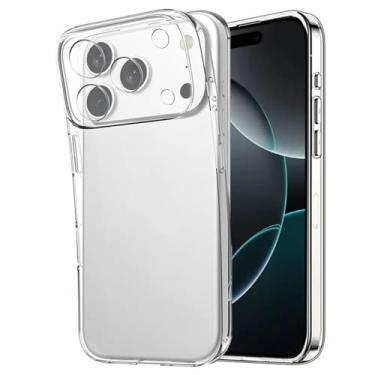 Imagem de Capas de celular ultrafinas e transparentes em TPU para iPhone 17, 16, 15, 14, 13, 12, 11 Pro Max Plus, 17 Air, 16E, XR, XS Max. Capa de silicone transparente para iPhone 16 Plus.