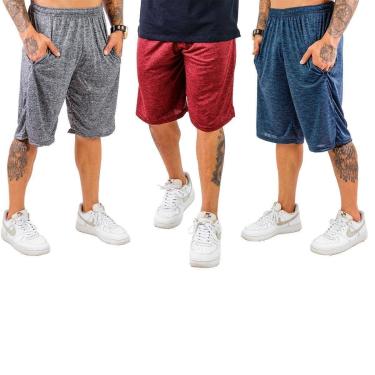 Imagem de Kit 3 Short Bermuda Masculina Esporte Dry Esportiva Academia Verão-Masculino