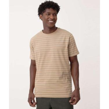 Imagem de Camiseta Masculina Listrada Manga Curta MR-78036, Bege, GG
