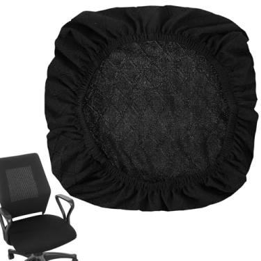 Imagem de Capa de assento de cadeira de escritório jacquard elástica, capa de cadeira de mesa de poliéster preto, capas de cadeiras de computador laváveis removíveis, capas de almofada impermeáveis (35-53 cm)