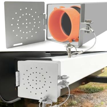 Imagem de Tampa de extremidade de para-choque RV para para-choques quadrados de 10 cm, tampas de extremidade resistentes e fáceis de instalar, acessórios para trailers, armazenamento de mangueira de esgoto com