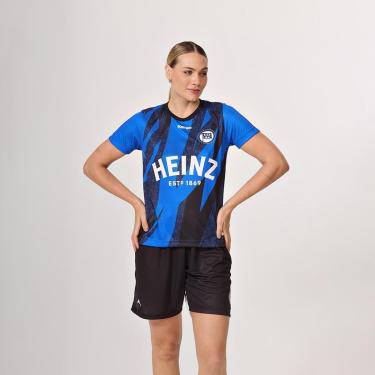 Imagem de Camisa Kempa Pinheiros Oficial Aquecimento Handebol Feminino - Azul-Feminino