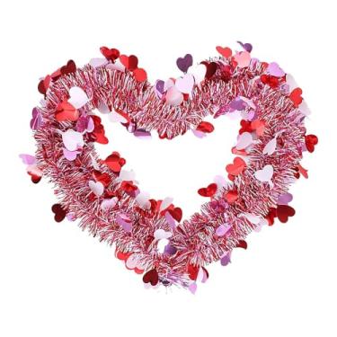 Imagem de shamjina Guirlanda de enfeites metálicos para o Dia dos Namorados, decoração suspensa com tema de amor para casa de campo, 1000cm X 9cm X 9cm