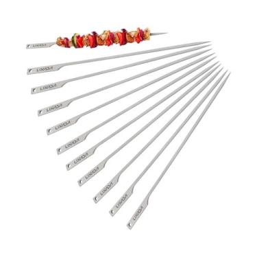 Imagem de Espetos De Churrasco Planos De 10 Polegadas, 10 Peças, 5 Peças Para Ch