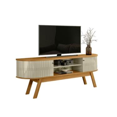 Imagem de Rack para TV até  75 Polegadas Valência 2 Portas Cumaru e Opala 183 cm