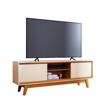 Imagem de Rack para TV até 65 Polegadas Atlas 2 Portas Off White e Cinamomo 164 cm