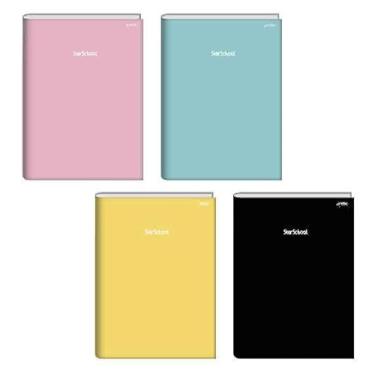 Imagem de Starschool – Caderno 1/4 Capa Dura Costurado Stilo | 80 Folhas | Formato Compacto e Durável para Anotações Rápidas | Capas Sortidas