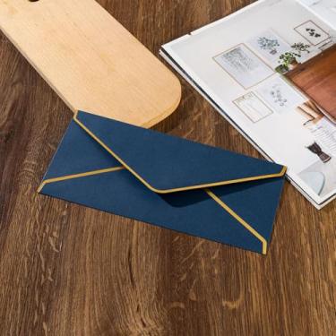 Imagem de Envelope de folha dourada de 10 peças com acabamento dourado para convite de casamento, cartão de felicitações, lembrancinhas de festa, envelopes de Natal
