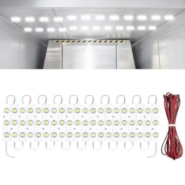 Imagem de 60 LEDs 12 V Van Interior Luz Carro LED Kit de luzes de teto, Super Bright Iluminação Dome Lamp para Van RV Caminhão Auto Veículo Barcos Caravans Trailers Caminhão Caravanas Reboque Caminhão Carga Ônibus Camper (20 Módulos, Branco)