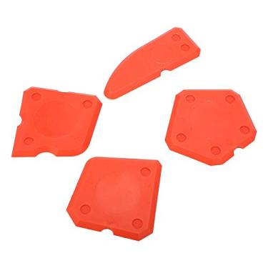Imagem de Generic Kit de Ferramentas de Calafetagem Removedor de Rejunte de Silicone Profissional para Acabamento de Selante Aplicável para Uso Doméstico 4 Peças de Silicone Vermelho, Amarelo e Azul (Vermelho)