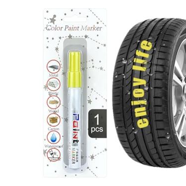 Imagem de de pintura de pneu, conjunto de canetas de reparo automático portátil de arranhões | Marcador de secagem rápida, ferramenta multifuncional de reparo de pintura de veículo para carroceria