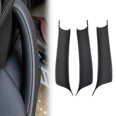 Imagem de BJchiwu 3 peças de acabamento de maçaneta de porta interior para BMW X5 F15 F85 (2014–2018) X6 F16 F86 (2015–2018), não pegajoso, não desmantelar, instalar esquerda e direita, preto