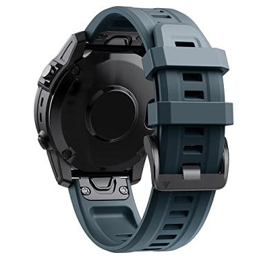 Imagem de BCMCBV Pulseira de relógio QuickFit de 26 mm e 22 mm para Garmin Fenix 7X 7 6X 6 5X/EPIX/Instinct 2/Descent Mk2i pulseira de silicone de liberação rápida (F,Fenix 5 6 7 de 22 mm)