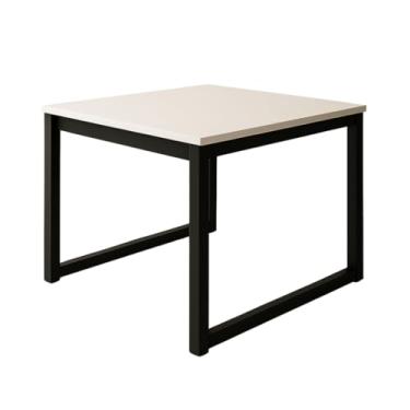 Imagem de Mesa de Jantar 4 Cadeiras 80x80cm Industrial – Pés em Aço Preto, Tampo Neutro para Cozinha Integrada