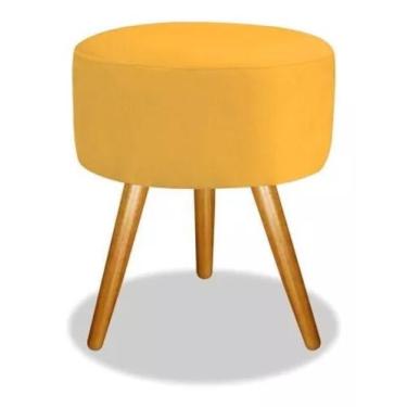 Imagem de Puff Redondo Decorativo Banqueta Pés Palito Suede - Casal Decor, Amare