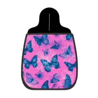 Imagem de Lixeira De Carro Organizador Lixinhocar Borboletas Azuis Fundo Magenta