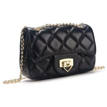 Imagem de LJCTULY Bolsa infantil para meninas, bolsa tiracolo infantil fofa, com alça de corrente para idades de 3 a 14 anos, Preto, Small, Clássica, casual, moderna
