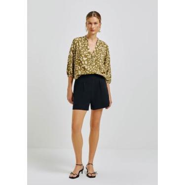 Imagem de Shorts Feminino Cintura Alta Em Viscolinho - Hering, G, Preto