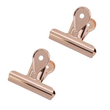 Imagem de Xiaoyztan Mini clipes, clipes de buldogue ouro rosa de 65 mm de largura, clipe de papel para fichário, grampos de clipe de touro para sacos de comida, fotos, artesanato, material de escritório, pacote