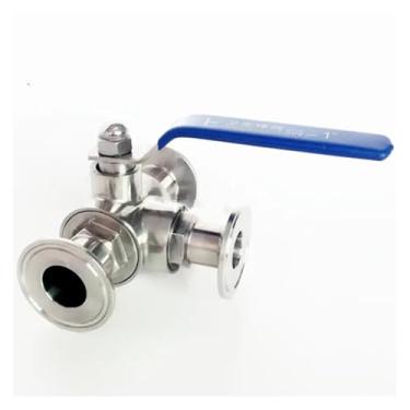 Imagem de Serve para tubo de 89 mm OD x válvula de esfera de porta L de 3,5 polegadas com braçadeira tripla SUS 316L inoxidável para fabricação de cerveja em casa