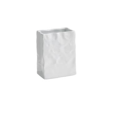 Imagem de Vasos plissados em creme, vaso de papel simples de alta qualidade, adequado para arranjos de flores hidropônicas, vaso de mesa (B)