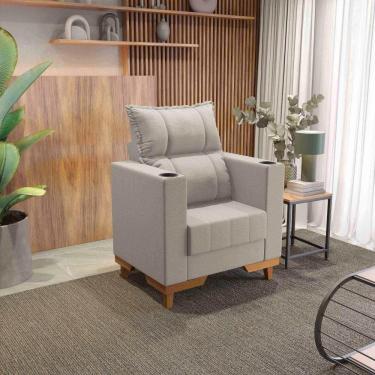 Imagem de Poltrona Reclinável Kappesberg Florenza Linho Caqui