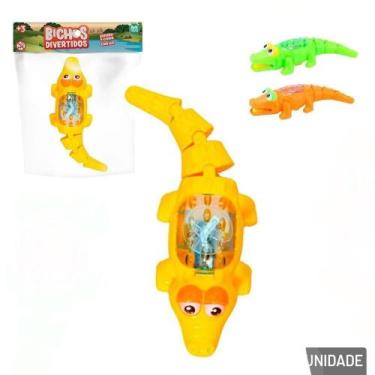 Imagem de Jacaré Plástico à Corda Articulado com LUZ Color - Tudo em Caixa - ARK