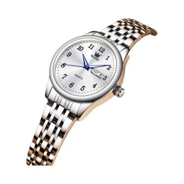 Imagem de Relógio De Quartzo Feminino Luminoso À Prova d'Água Em Aço Inoxidável 