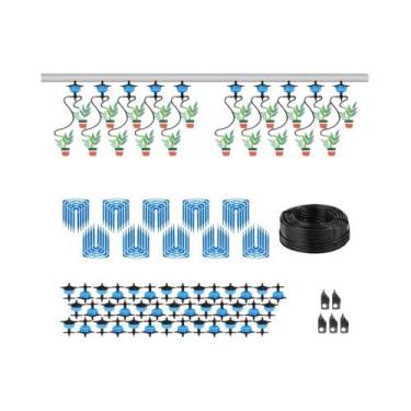 Imagem de Sistema De Irrigação Por Gotejamento 100-10M 4/2-Vias 8L MUCIAKIE Kit 