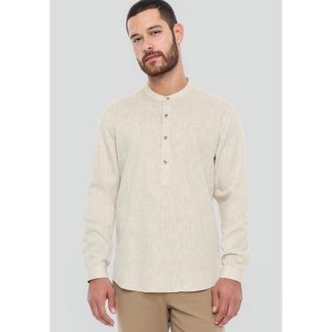 Imagem de Camisa Masculina em Linho Comfort com Gola Padre-Feminino