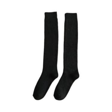 Imagem de Meias Masculinas De Cano Longo Para Outono/Inverno, Grossas, De Veludo