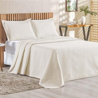 Imagem de Cobre Leito Queen Bouti Mavie Geométrico 180 Fios 3 Peças - Marfim