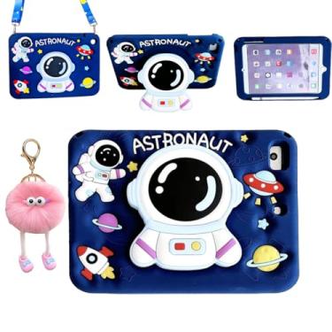 Imagem de Lubiogio Capa de astronauta fofa 3D para Samsung Galaxy Tab A11+ Plus 2025/A9+ Plus 2023 27.9 cm, Kawaii, desenho animado astronauta, capa dobrável de silicone macio com cordão para adolescentes e