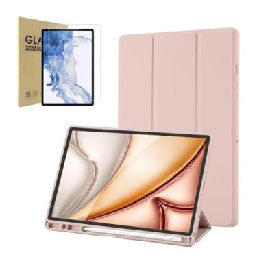 Imagem de Capa para Samsung Galaxy Tab A9+ / A9 Plus/A 11+ 11" (Modelos SM-X210/X215/X216/X218), Com Suporte Para Caneta Touch, Auto Wake/Sleep Smart Tablet, Anti Impacto, Leve e Resistente (Rosa)