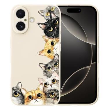 Imagem de MAYCARI Capa de celular fofa com desenho de gatinhos e gatos para iPhone Air de 6,5 polegadas, compatível com Magsafe, capa de borracha gel macia de silicone líquido de ajuste fino com forro de