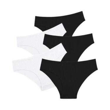 Imagem de Calcinhas De Algodão Listradas Em Tamanhos Grandes Para Mulheres, Paco