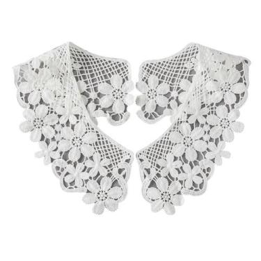 Imagem de Gola falsa de renda, gola de blusa bordada floral removível - Yiweisai