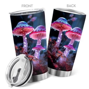 Imagem de Caneca de café Tumbler Oasisdream 600mL com estampa de cogumelos