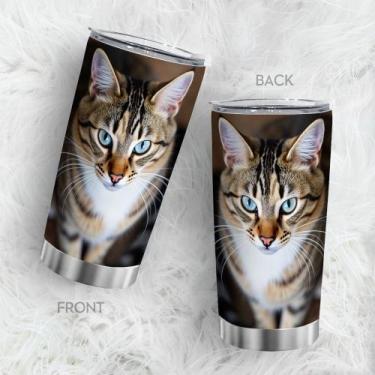 Imagem de Copo de viagem Oasisdream Oasisdream 600 ml com estampa de gato